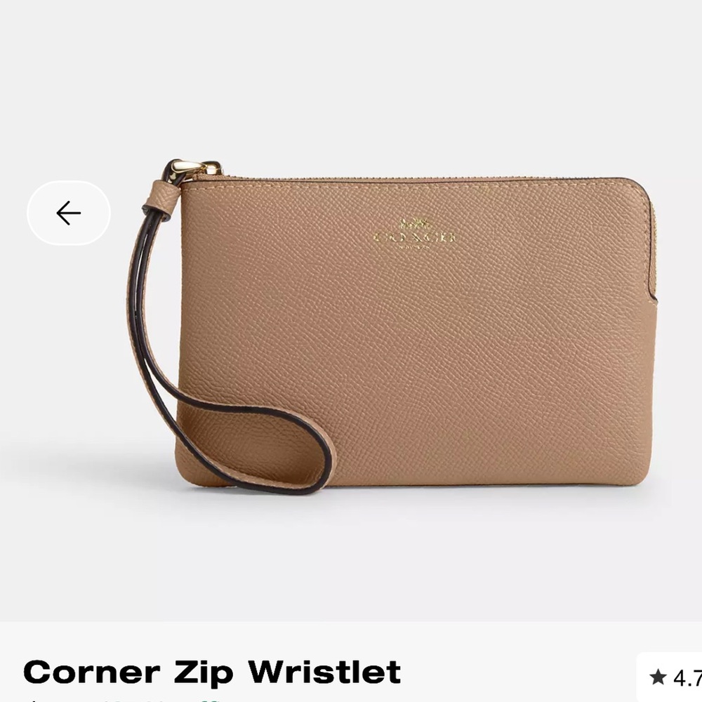 Coach Beige Leather Wristlet